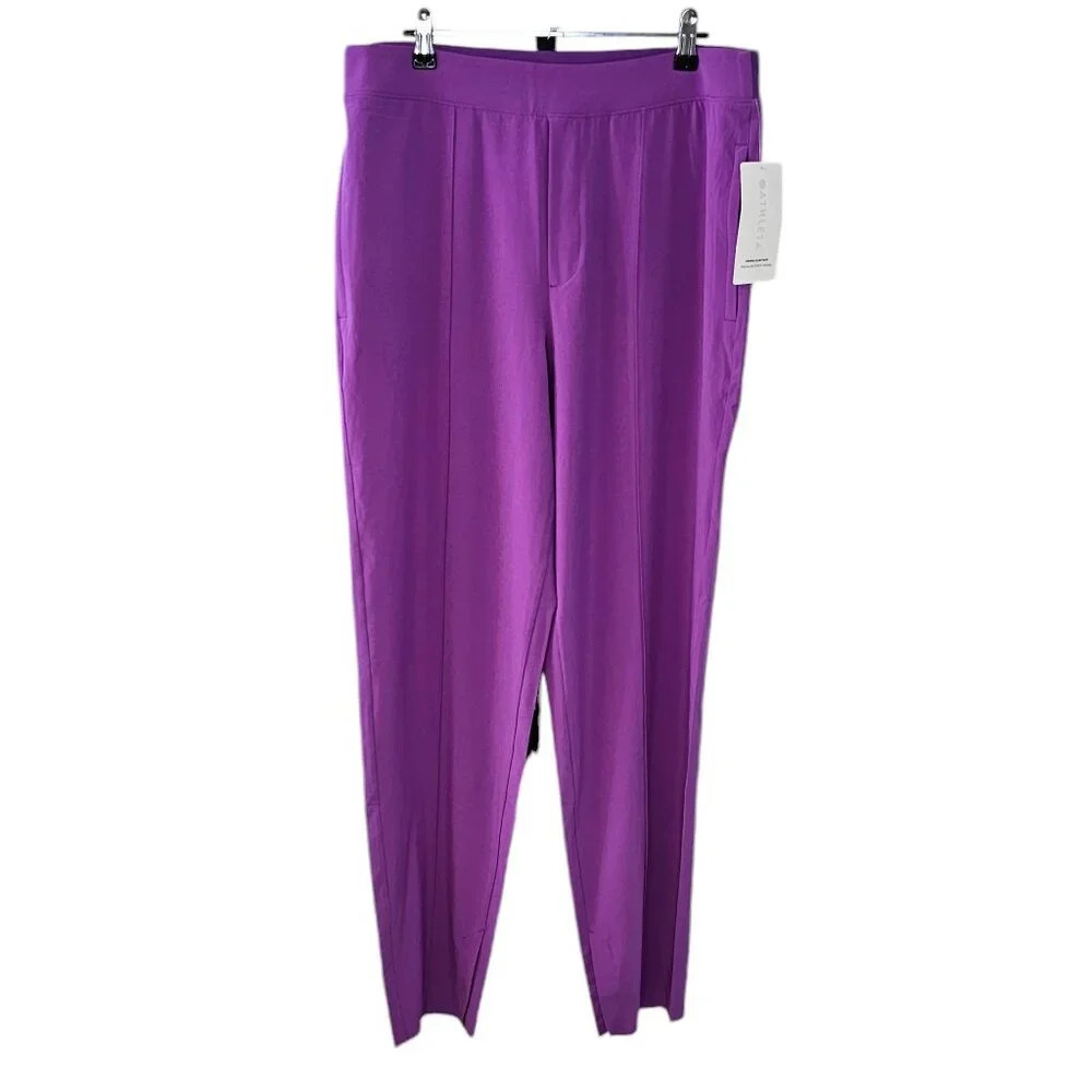 Athleta Womens Vienna Slim Pant Size 12 Tall Purple Pull On Lightweight NWT